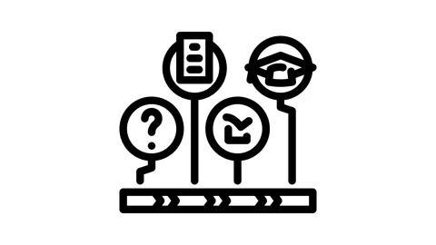 Learning path online learning platform line icon animation Stock Footage 326748992