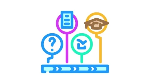 Learning path online learning platform color icon animation Stock Footage 327257291
