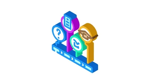 Learning path online learning platform isometric icon animation Stock Footage 327276819