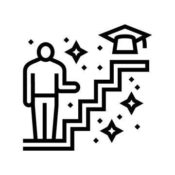 Learning path online learning platform line icon vector illustration Illustrazione stock