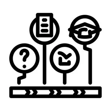 Learning path online learning platform line icon vector illustration Illustrazione stock