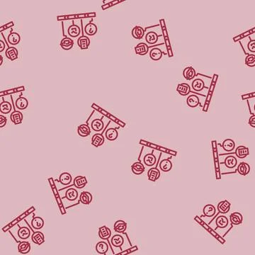 Learning path online learning platform line vector seamless pattern Stock Illustration