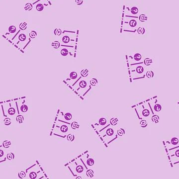 Learning path online learning platform glyph vector seamless pattern Stock Illustration