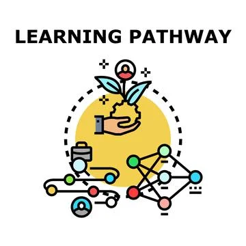 Learning pathway concept developing professional skills 스톡 일러스트
