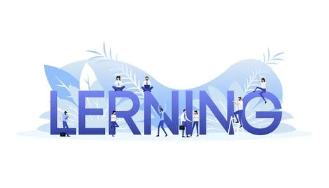 Learning people in flat style. Design template vector. Flat vector illustration イラスト素材