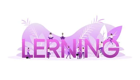 Learning people in flat style. Design template vector. Flat vector illustration Stockillustratie