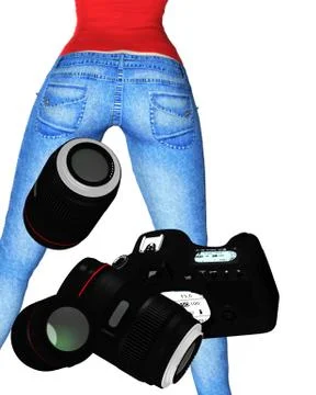 Learning photography Stock Illustration