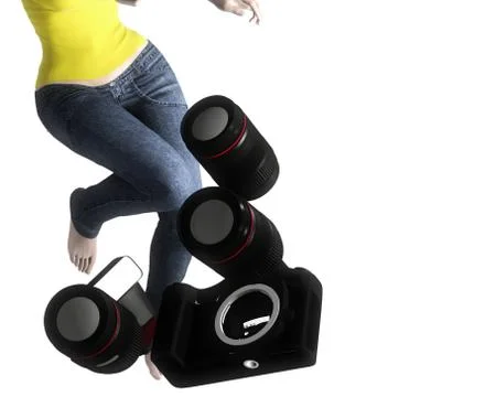 Learning photography Stock Illustration