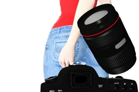 Learning photography Stock Illustration