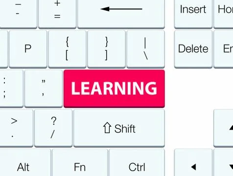 Learning pink keyboard button Illustrazione stock