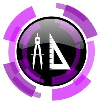 Learning pink violet modern design vector web and smartphone icon. Round butt Stock Illustration