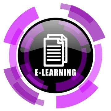 Learning pink violet modern design vector web and smartphone icon. Round butt 库存插图