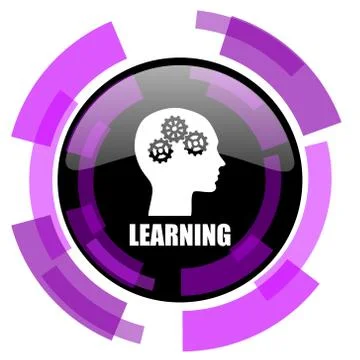 Learning pink violet modern design vector web and smartphone icon. Round butt 스톡 일러스트