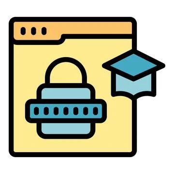 Learning platform icon vector flat Stock Illustration
