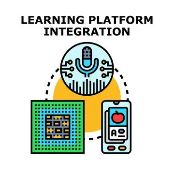Learning platform integration digital e learning technology Illustrazione stock