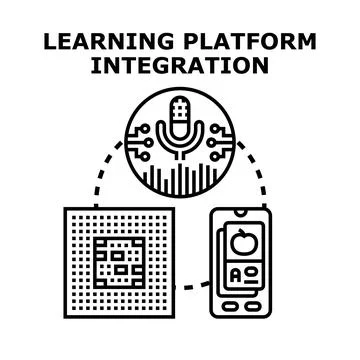 Learning platform integration digital e learning technology Stock Illustration