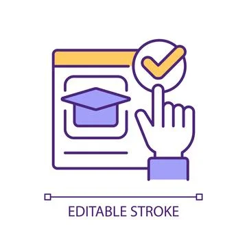 Learning platform interface RGB color icon Stock Illustration