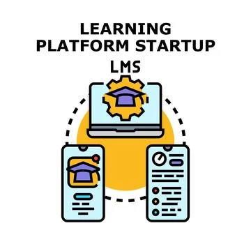 Learning platform startup lms ecosystem concept 库存插图