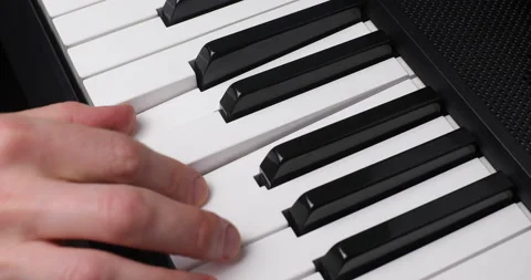 Learning playing piano fingers Stock Footage 156857459