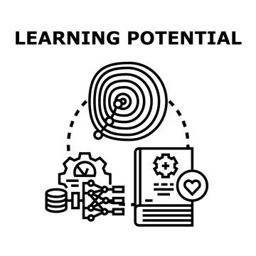 Learning potential developing skills and achieving goals Stockillustratie