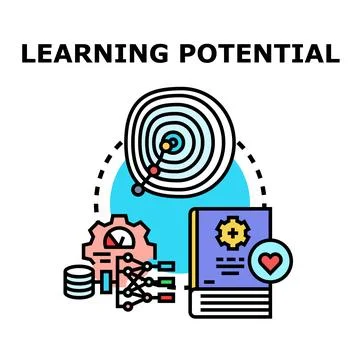 Learning potential developing skills and achieving goals Stock Illustration