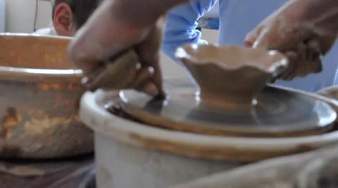 Learning pottery producing Stock Footage 10775483