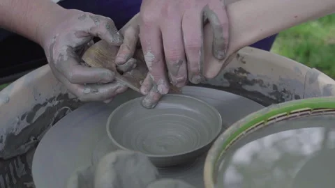 Learning Pottery Skills Stock Footage 243110902