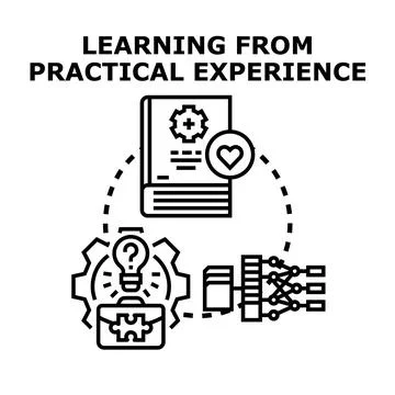 Learning from practical experience concept vector illustration Stock Illustration