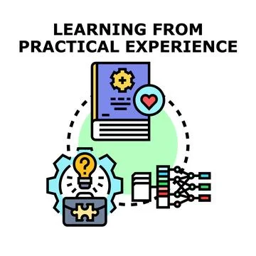Learning from practical experience concept vector illustration イラスト素材