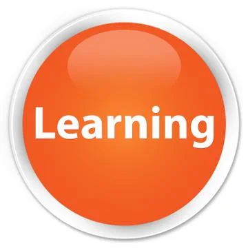 Learning premium orange round button 스톡 일러스트
