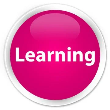 Learning premium pink round button Illustrazione stock