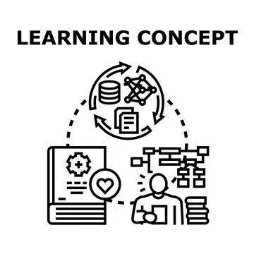 Learning process achieving educational goals concept Stock Illustration