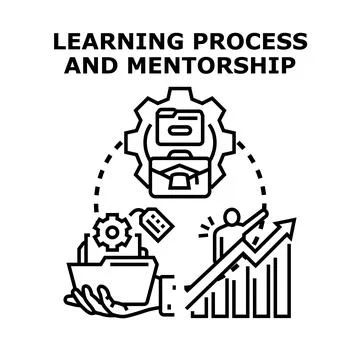 Learning process and mentorship concept illustrating skill development, busin Stock Illustration