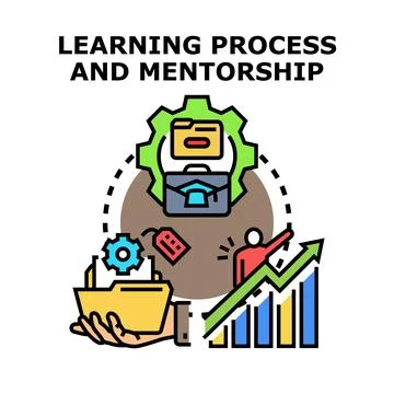 Learning process and mentorship concept illustrating skill development and .. Stock Illustration
