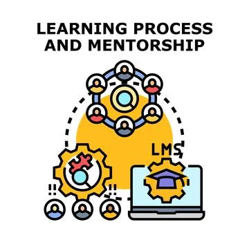Learning process and mentorship in digital education system 스톡 일러스트