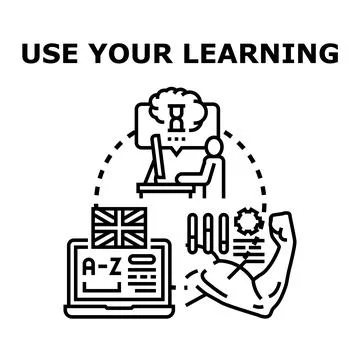 Learning process creating professional development and education success 스톡 일러스트