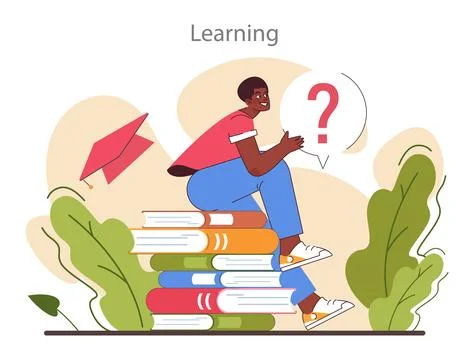 Learning process. Curiosity and openness to new ideas and concepts. 스톡 일러스트