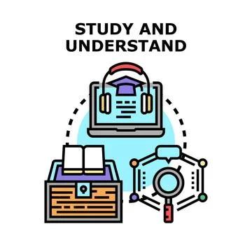 Learning process developing knowledge and understanding Stockillustratie