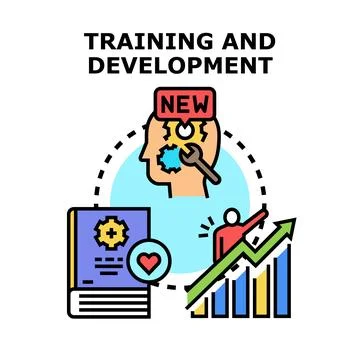 Learning process developing professional skills and growth Stock Illustration