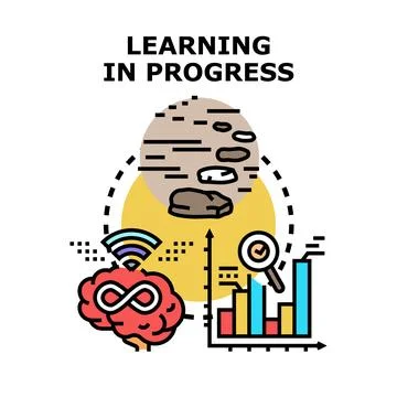 Learning process developing skills and knowledge growth Stock Illustration