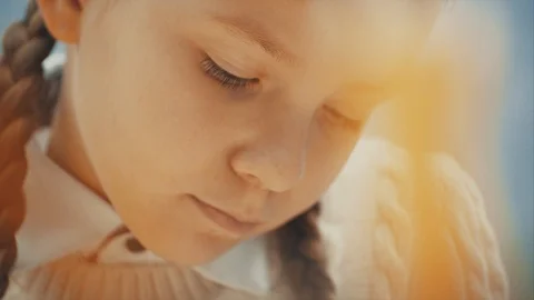 The learning process of diligient schoolgirl. Stock Footage 113080600