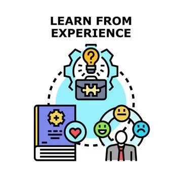 Learning process from experience and business feedback Stock Illustration