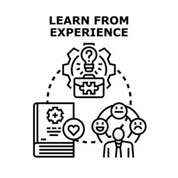 Learning process from experience and business feedback Stock Illustration