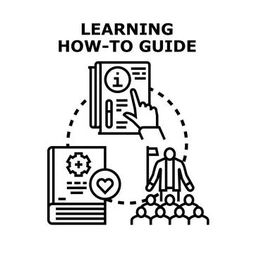 Learning process with instructional how to guide 库存插图