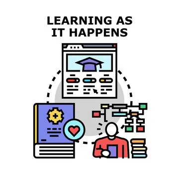 Learning process involving online education and knowledge acquisition 스톡 일러스트
