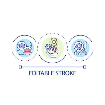 Learning process loop concept icon Stockillustratie