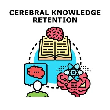 Learning process retaining knowledge and ideas in mind Stock Illustration