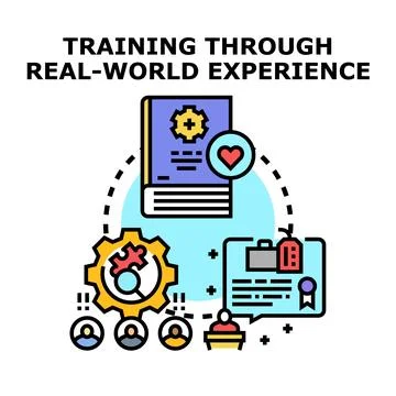 Learning process through practical experience concept illustration Stock Illustration