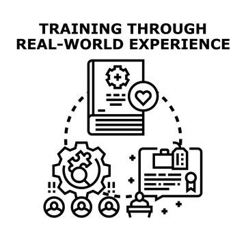 Learning process through practical experience concept illustration Stock Illustration