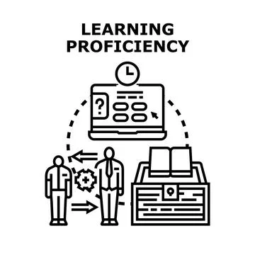 Learning proficiency development process and online education 库存插图